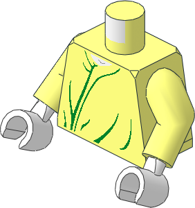 Minifig Torso with Arms and Hands with HP Voldemort Green Robe Lines Pattern