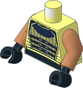 Minifig Torso with Arms and Hands with SW Vest with Dark Blue Plates Pattern