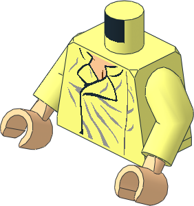 Minifig Torso with Arms and Hands with SW Shirt with Open Collar and Light Bluish Grey Wrinkles Pattern