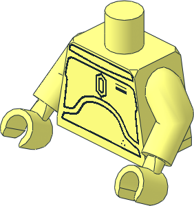 Minifig Torso with Arms and Hands with SW Blast Armour (Uncoloured Plates) Pattern