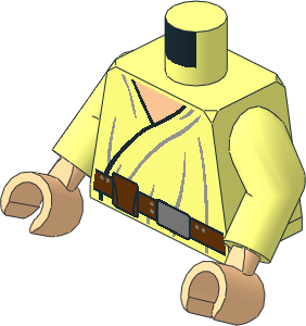 Minifig Torso with Arms and Hands with SW Wrap-Around Tunic and Utility Belt with Pouch Pattern