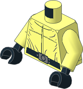 Minifig Torso with Arms and Hands with SW Jumpsuit, Black Belt and Metallic Silver Buckle Pattern