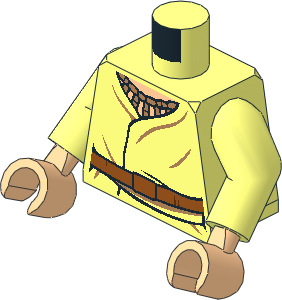 Minifig Torso with Arms and Hands with SW Layered Shirt, Belt and Pouches Pattern