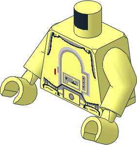 Minifig Torso with Arms and Hands with SW Snowtrooper Armour (Bluish Grey) Pattern