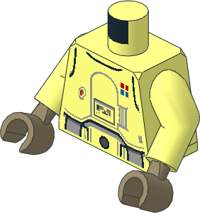 Minifig Torso with Arms and Hands with SW Snowtrooper Commander Armour and Belt on Back Pattern