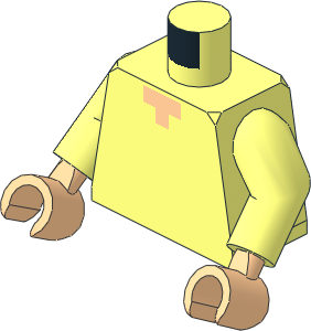 Minifig Torso with Arms and Hands with T-Shaped Light Nougat Neck Pattern