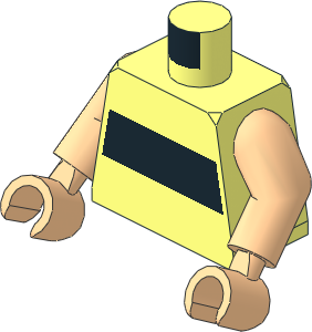 Minifig Torso with Arms and Hands with Black Stripe Pattern