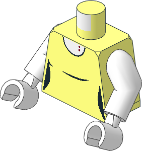 Minifig Torso with Arms and Hands with Tank Top and  2 Dark Red Dots Pattern