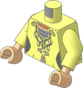 Minifig Torso with Arms and Hands with HP Narcissa Malfoy Pattern