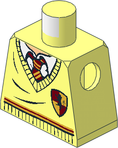 Minifig Torso with HP Harry Potter Uniform Gryffindor Stripe and Shield Pattern