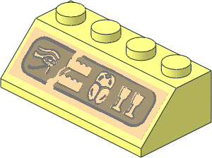 Slope Brick 45  2 x  4 with Hieroglyphs Sticker