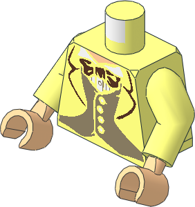 Minifig Torso with Arms and Hands with HP Jacket with  4 Button Vest and Bow Tie Pattern