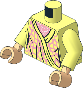 Minifig Torso with Arms and Hands with Female Shiny Pink Robe with Spots Pattern