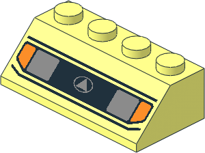 Slope Brick 45  2 x  4 with Headlights and Indicators Pattern