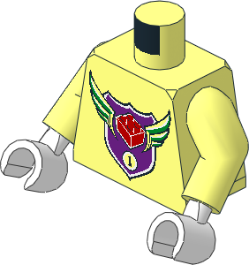 Minifig Torso with Arms and White Hands with MBA Level  1 Logo Pattern