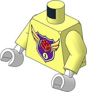 Minifig Torso with Arms and Hands with MBA Level 2 Logo Pattern