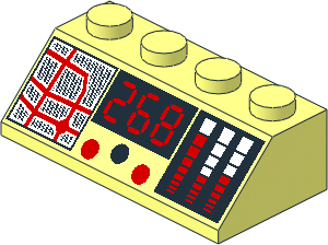 Slope Brick 45  2 x  4 with '268', Map Lines, Bar Gauges Pattern
