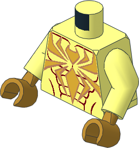 Minifig Torso with Arms and Hands with Iron Spider Pattern