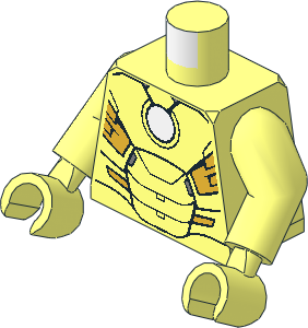 Minifig Torso with Arms and Hands with Iron Man Armoured Suit Mark VII Pattern