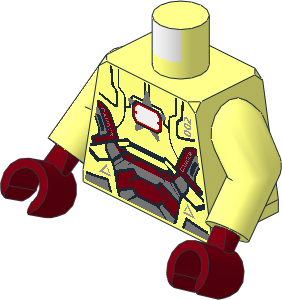 Minifig Torso with Arms and Hands with Iron Patriot Armoured Suit Pattern