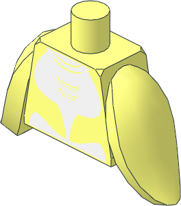 Minifig Torso with Flipper Arms with White Orca Belly Pattern