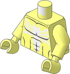 Minifig Torso with Arms and Hands with White Spider and Grey Details Pattern