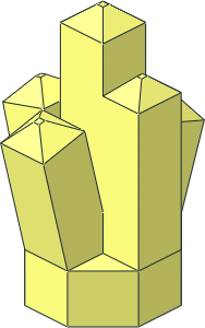 Rock  1 x  1 Crystal 5 Point