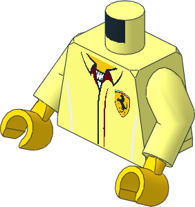 Minifig Torso with Arms and Hands with Shirt with Ferrari FXXK Logos Pattern