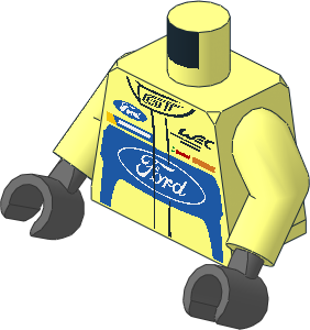 Minifig Torso with Arms and Hands with Race Suit with Ford Logos Pattern