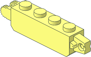 Hinge Brick  1 x  4 Locking Double, Two Finger End with 9 Teeth