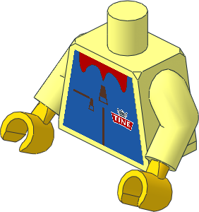 Minifig Torso with Arms and Hands with "Tine" Stickers