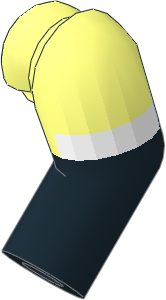 Minifig Arm Left with Short Sleeve and White Stripe, Black Arm Pattern