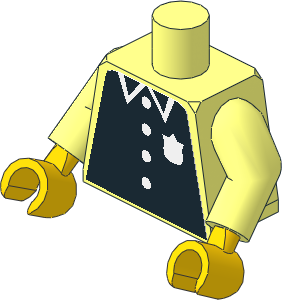 Minifig Torso with Arms and Hands with Police Badge and Four Buttons Sticker