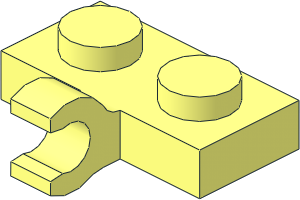 Plate  1 x  2 with Clip Horizontal on Side (Thick C-Clip)