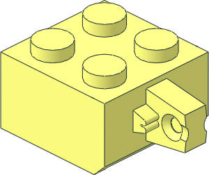 Hinge Brick  2 x  2 Locking with Single Finger On Side