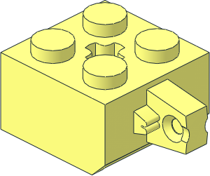 Hinge Brick  2 x  2 Locking with Axlehole and Single Finger