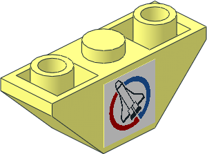 Slope Brick 45  3 x  1 Inverted Double without Inner Stopper Rings with Launch Command Logo facing Left Sticker