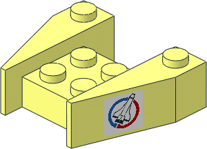 Wedge  3 x  4 with  Launch Command Logo on Both Sides Stickers