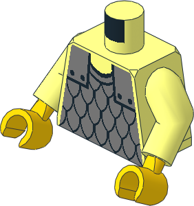 Minifig Torso with Arms and Hands with Castle Chainmail Pattern