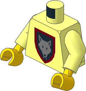 Minifig Torso with Arms and Hands with Wolfpack Pattern