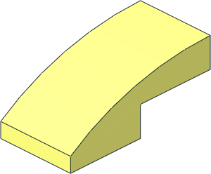Slope Brick Curved  2 x  1