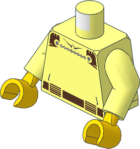 Minifig Torso with Arms and Hands with SW Cape Chain Clasp and Brown Belt Pattern