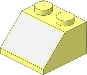 Slope Brick 45  2 x  2 with Chrome Silver Sticker