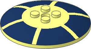 Dish  6 x  6 Inverted with SW Dark Blue Radial Arcs Pattern