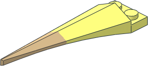 Plate  1 x  2 with Tooth and Flexible Tan Tip Pattern