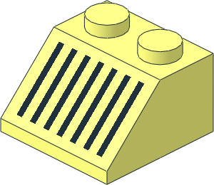 Slope Brick 45  2 x  2 with Black Grille Pattern