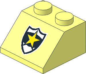 Slope Brick 45  2 x  2 with Police Yellow Star Badge Pattern