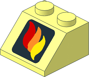 Slope Brick 45  2 x  2 with Fire Logo Pattern