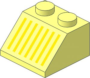 Slope Brick 45  2 x  2 with Yellow Grille Pattern