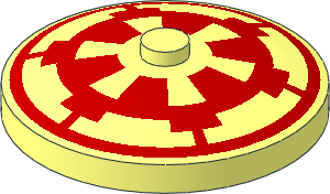 Dish  4 x  4 Inverted with Red SW Imperial Logo Pattern